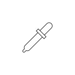Pipette in linear style. Vector background with pipet on white background.