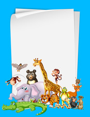 Border template design with cute animals