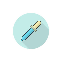 Pipette in flat style. Vector icon with a pipette on a white background.