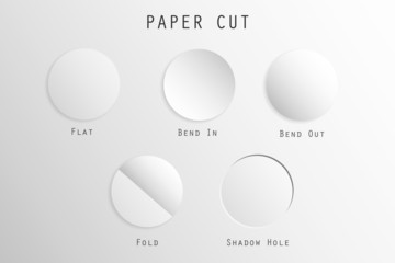 A type of circle paper cut vector.