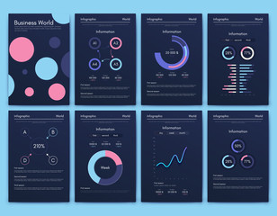 Modern infographic vector concept. Business graphics brochures.