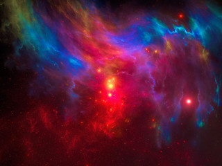 Fototapeta na wymiar Abstract colorful space landscape - digitally generated image