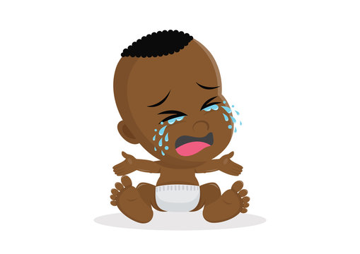 Crying African Baby Boy.