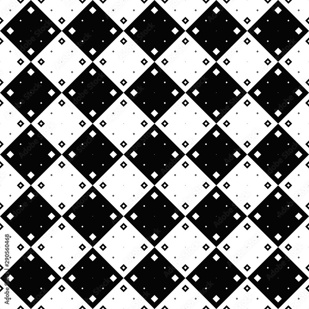 Poster seamless black and white square pattern background - abstract repeating geometrical vector design fr