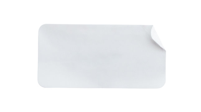 Paper sticker label isolated on white background