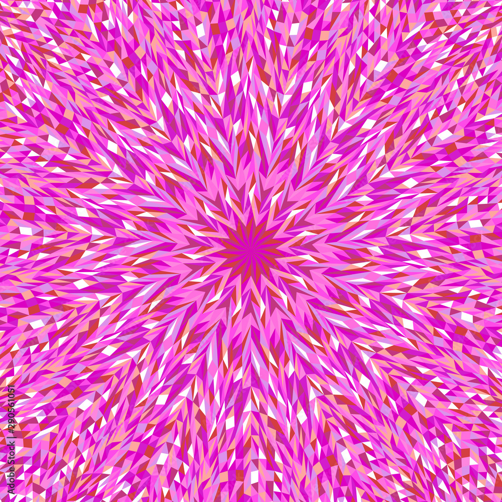 Poster geometrical dynamic hypnotic circular burst pattern background design - colorful psychedelic polygon