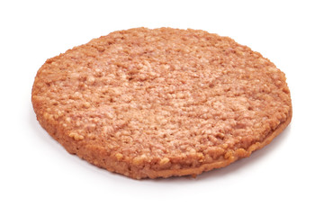 Burger meat, ingredients for hamburger, isolated on white background