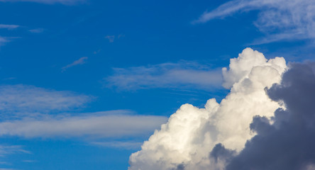 Blue skies with white clouds on clear days