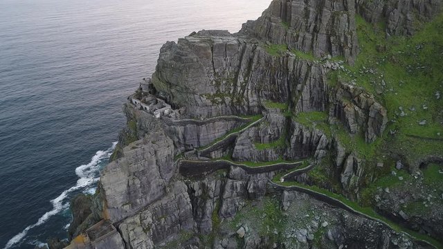 Ruins on Skellig Michael, aerial