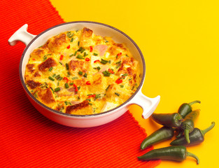 Baked Eggs with Ricotta & Chillies