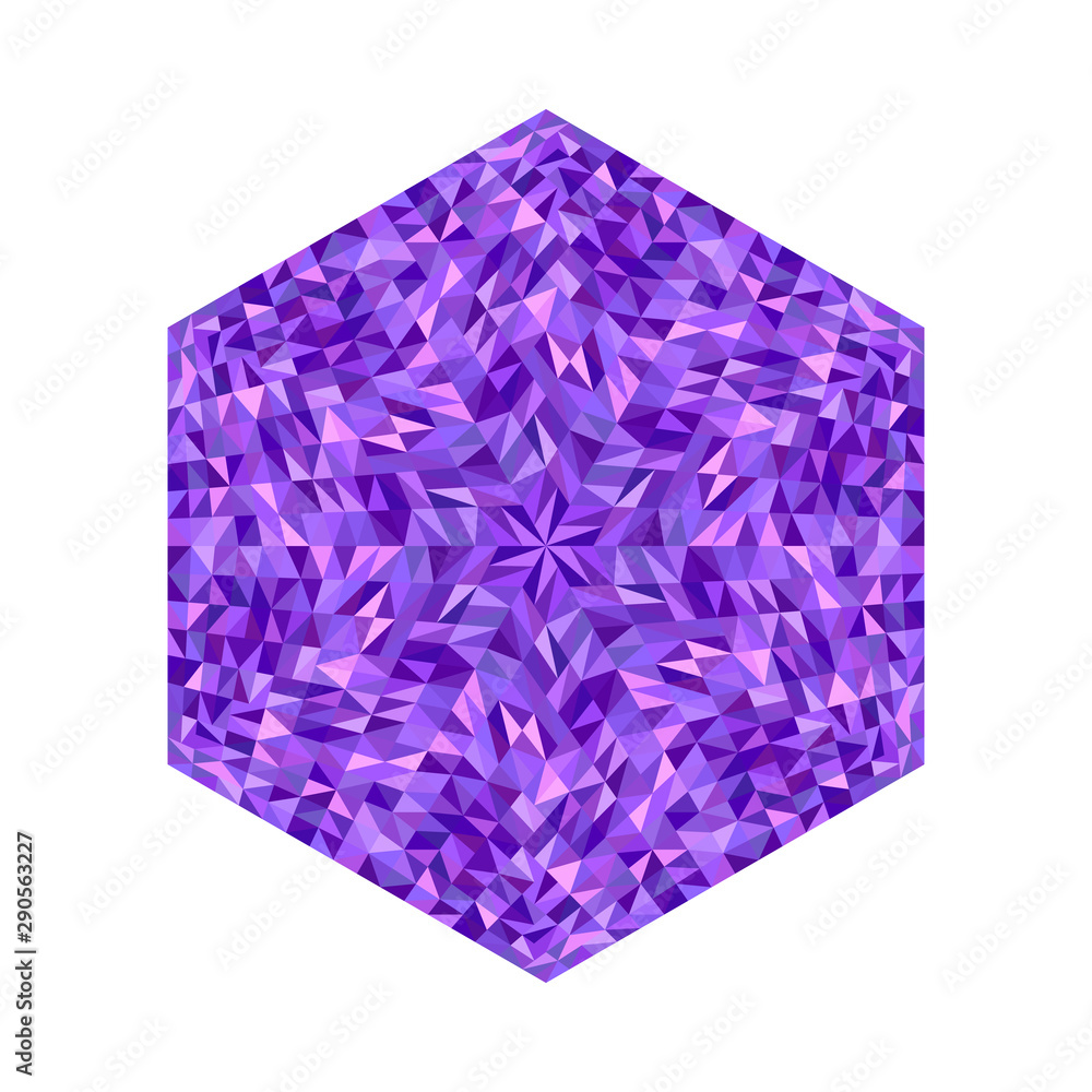 Poster isolated abstract mosaic hexagon shape - colorful ornamental vector design element with geometric sh