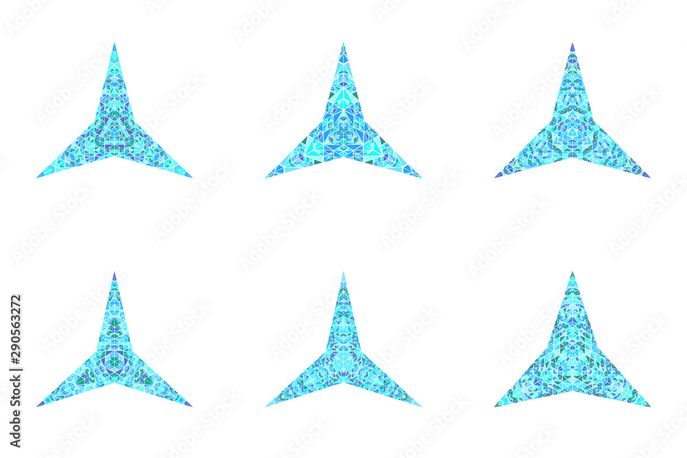 Aufkleber polygonal isolated triangle star polygon set - geometric abstract ornamental geometrical vector elem