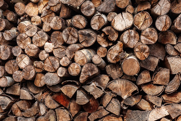 pile of chopped fire wood background