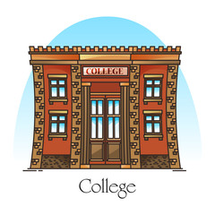 College building or university campus, academy