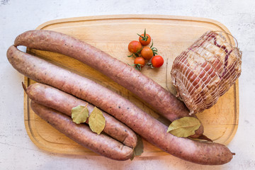 A board full of Polish home-made cold cuts