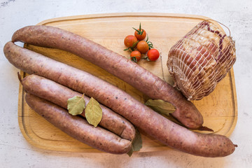 A board full of Polish home-made cold cuts