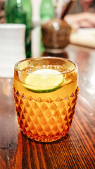 Ice Water with Lime Slice