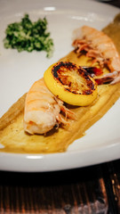 Gulf Shrimp with Charred Lemon Slices