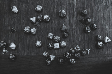 dice on table in black and white