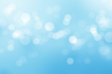 Bokeh in gentle blue background	