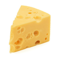 Cheese block isolated on white background cutout