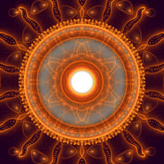 Orange Geometric Solar Mandala
