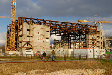 23.03.2008 Berlin.Abrissarbeiten am ehem. Palast der Republick, Überreste des ehem. Schloßes
