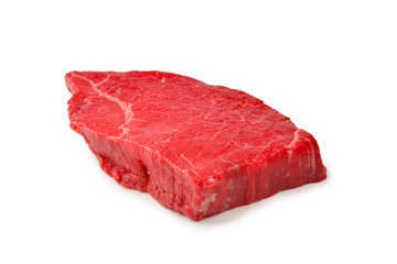 Beef steak isolated on white background.