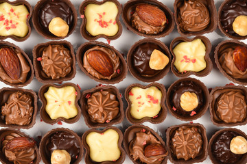 Mix of tasty chocolate candy collection.