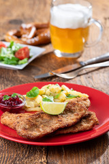 wiener schnitzel with potato salad