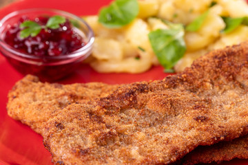 wiener schnitzel with potato salad