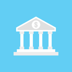 Bank icon. Saving or accumulation of money, investment concept. Vector illustration.