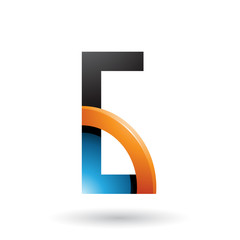 Blue and Orange Letter G with a Glossy Quarter Circle Illustration