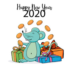 Happy New Year 2020. Banner, flyer, Happy New Year