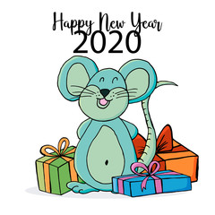 Happy New Year 2020. Banner, flyer, Happy New Year