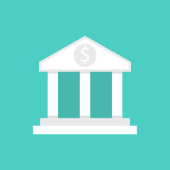 Bank icon. Saving or accumulation of money, investment concept. Vector illustration.