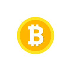 Bitcoin cryptocurrency round symbol. Flat style for apps and websites. Vector illustration.