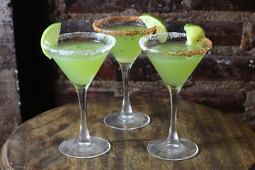 three fresh mezcal martinis