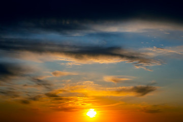 evening sunset with vivid clouds