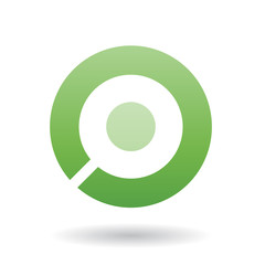 Bold Green Icon for Letter O Illustration