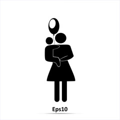 Young mother is holding her little baby