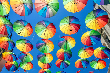 Fototapeta na wymiar Colorful umbrellas background.