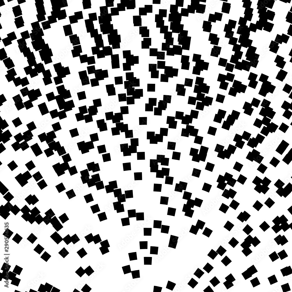 Poster abstract of futuristic technology in black square pattern pixel background.