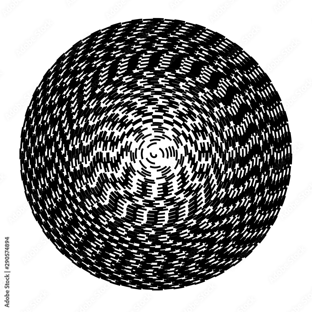 Poster concentric circles geometric vector element. radial, radiating circular graphic for background.