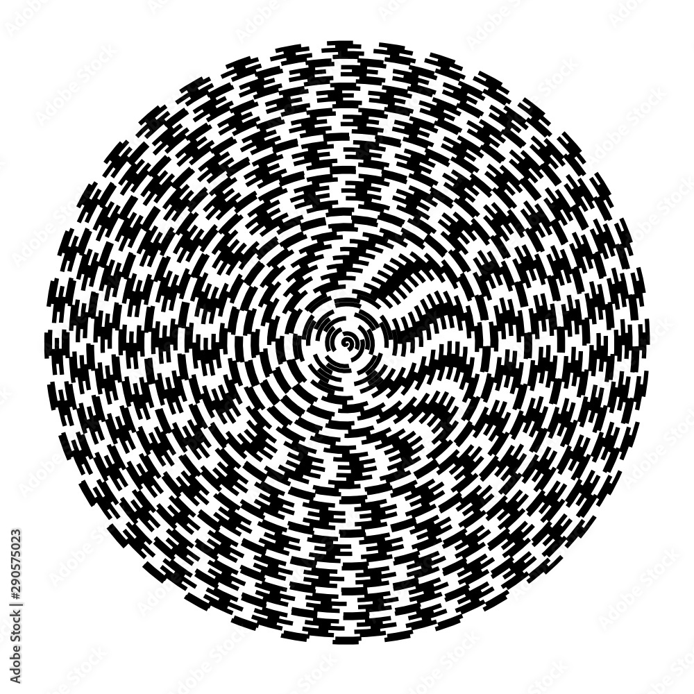 Poster concentric circles geometric vector element. radial, radiating circular graphic for background.