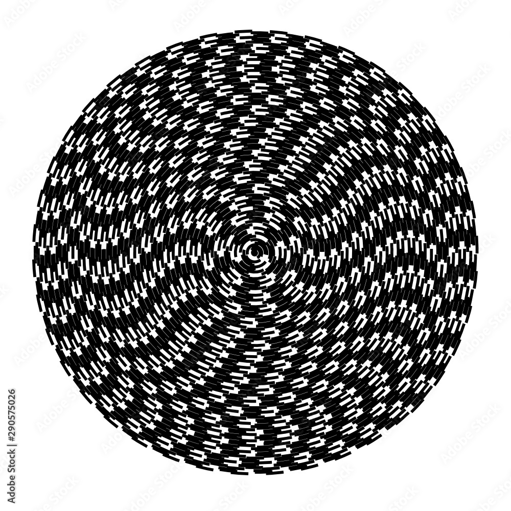 Poster concentric circles geometric vector element. radial, radiating circular graphic for background.
