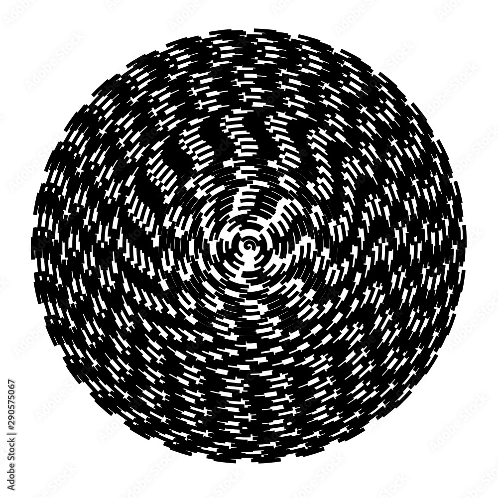 Poster concentric circles geometric vector element. radial, radiating circular graphic for background.
