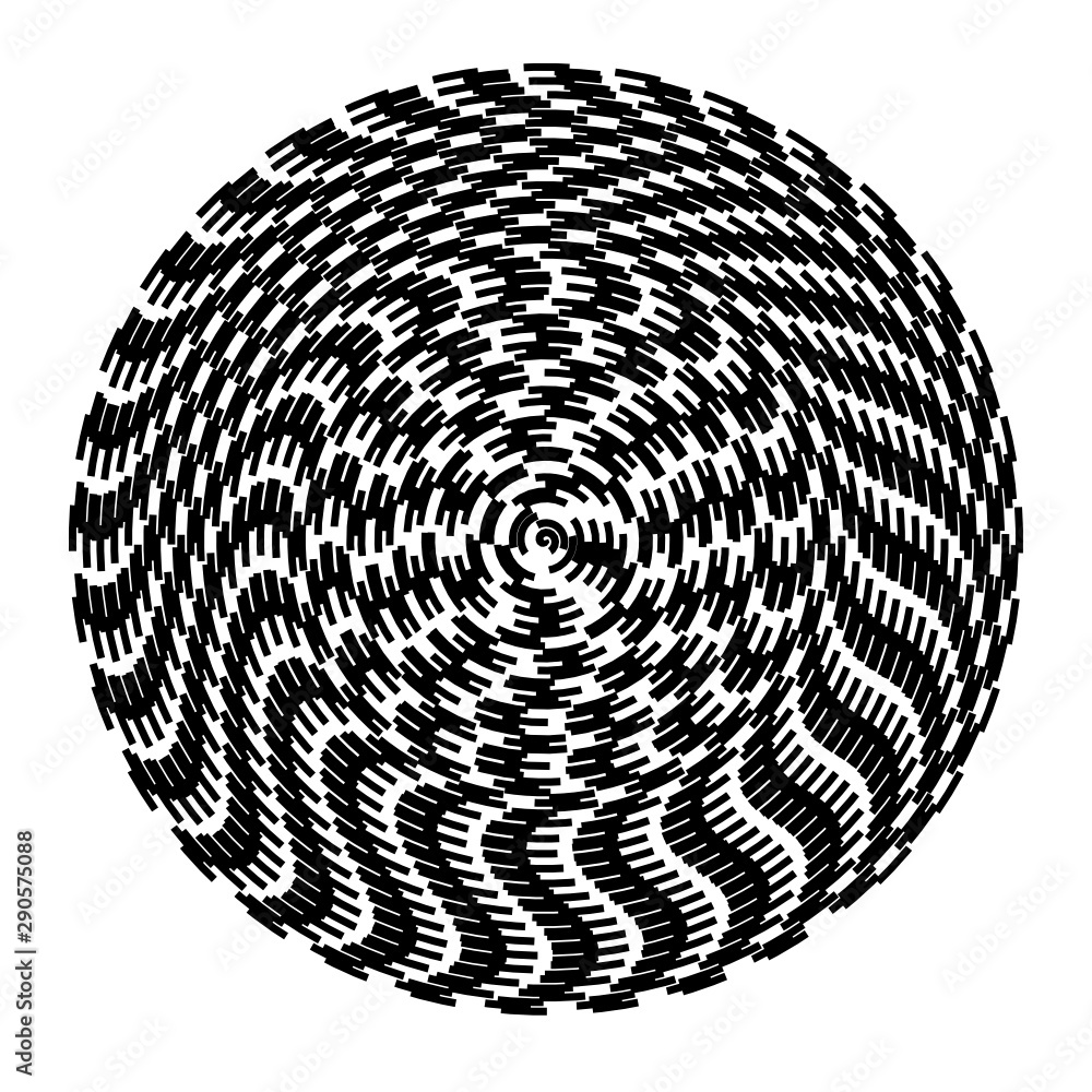 Poster concentric circles geometric vector element. radial, radiating circular graphic for background.