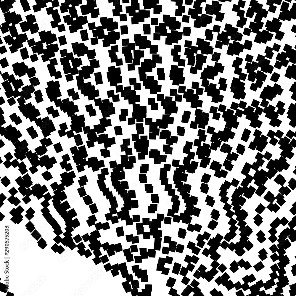 Poster abstract of futuristic technology in black square pattern pixel background.
