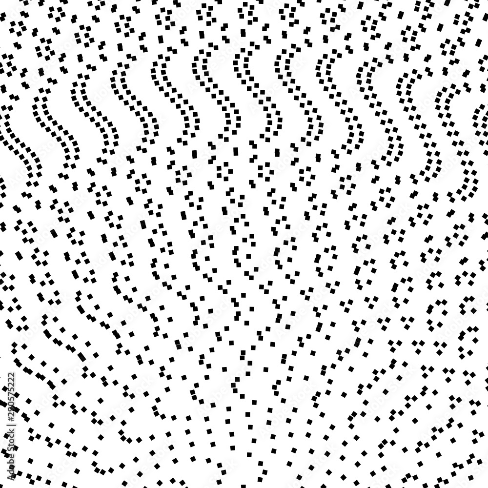 Poster abstract of futuristic technology in black square pattern pixel background.